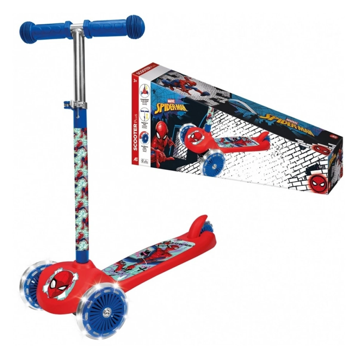 AS SCOOTER PLUS SPIDER-MAN ΜΕ ΦΩΤΙΖΟΜΕΝΕΣ ΡΟΔΕΣ 5004-50275