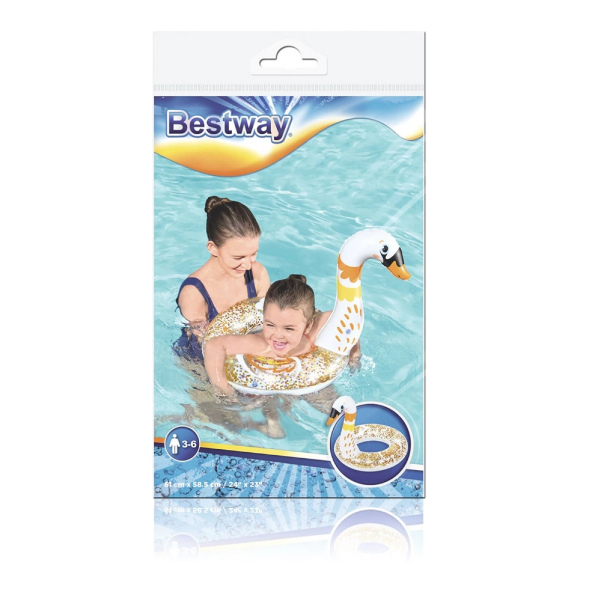 BESTWAY ΡΟΔΑ ΦΟΥΣΚΩΤΗ GLITTER ΦΛΑΜΙΓΚΟ (61 X 59)CM 36306