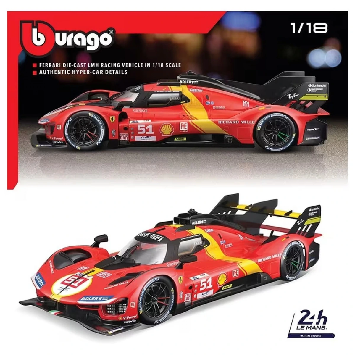 BURAGO 1:18 FERRARI RACING 499P 51 (LEMANS) 16301