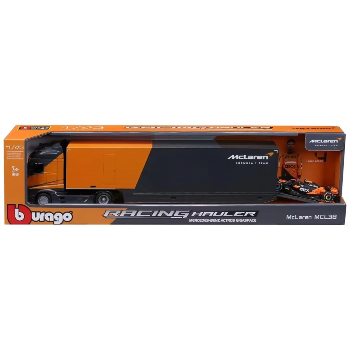 BURAGO 1:43 RACING HAULER MC LAREN 38401