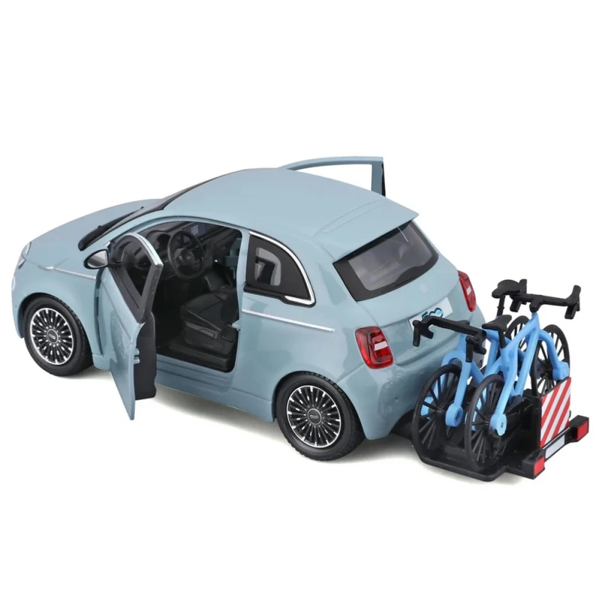 BURAGO 1:24 FIAT 500E (2023) WITH BICYCLE 23012