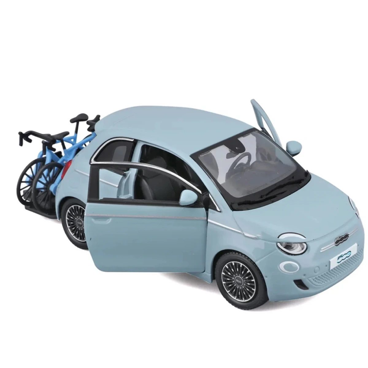 BURAGO 1:24 FIAT 500E (2023) WITH BICYCLE 23012
