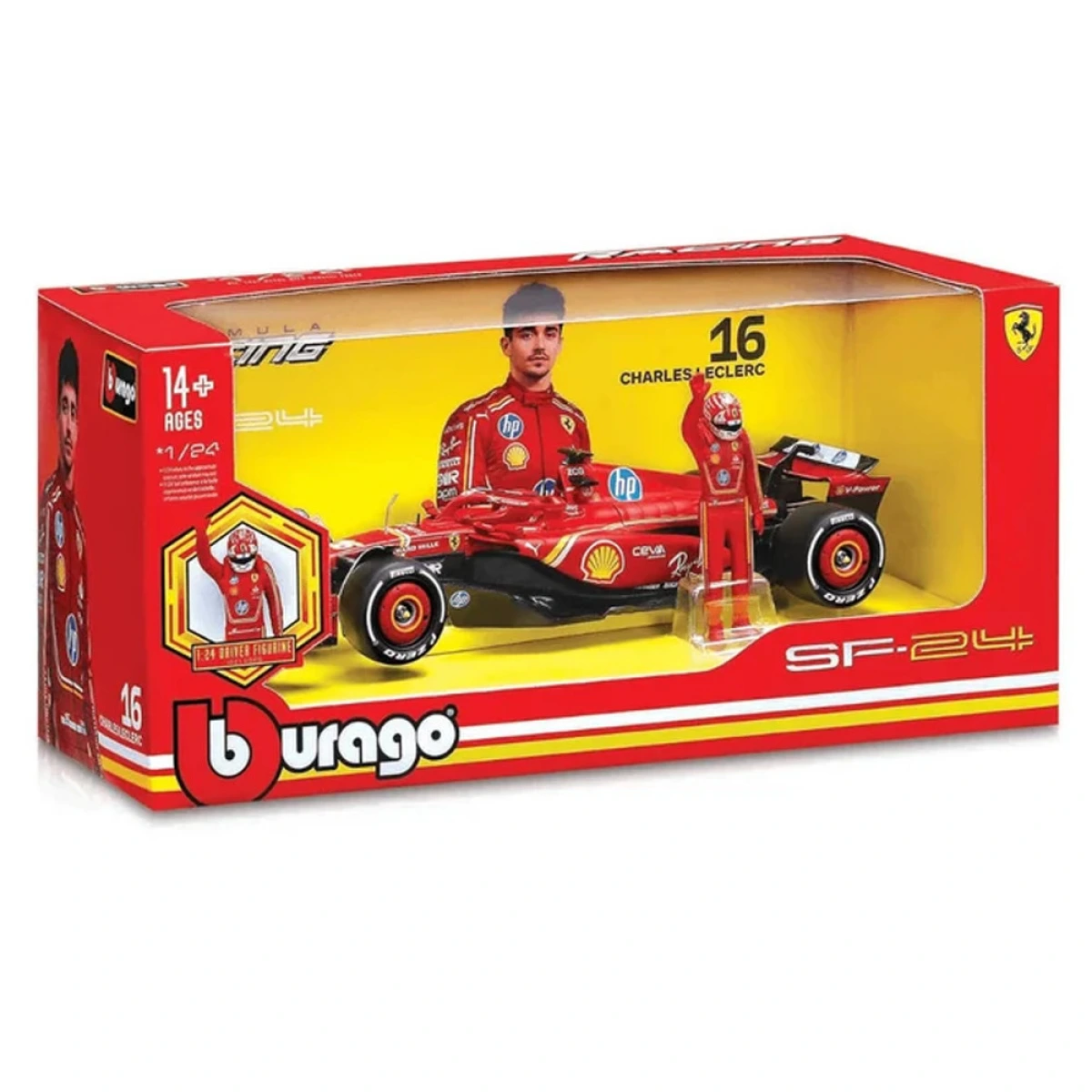 BURAGO 1:24 FERRARI F1 SF-24 WITH DRIVER 18-26823