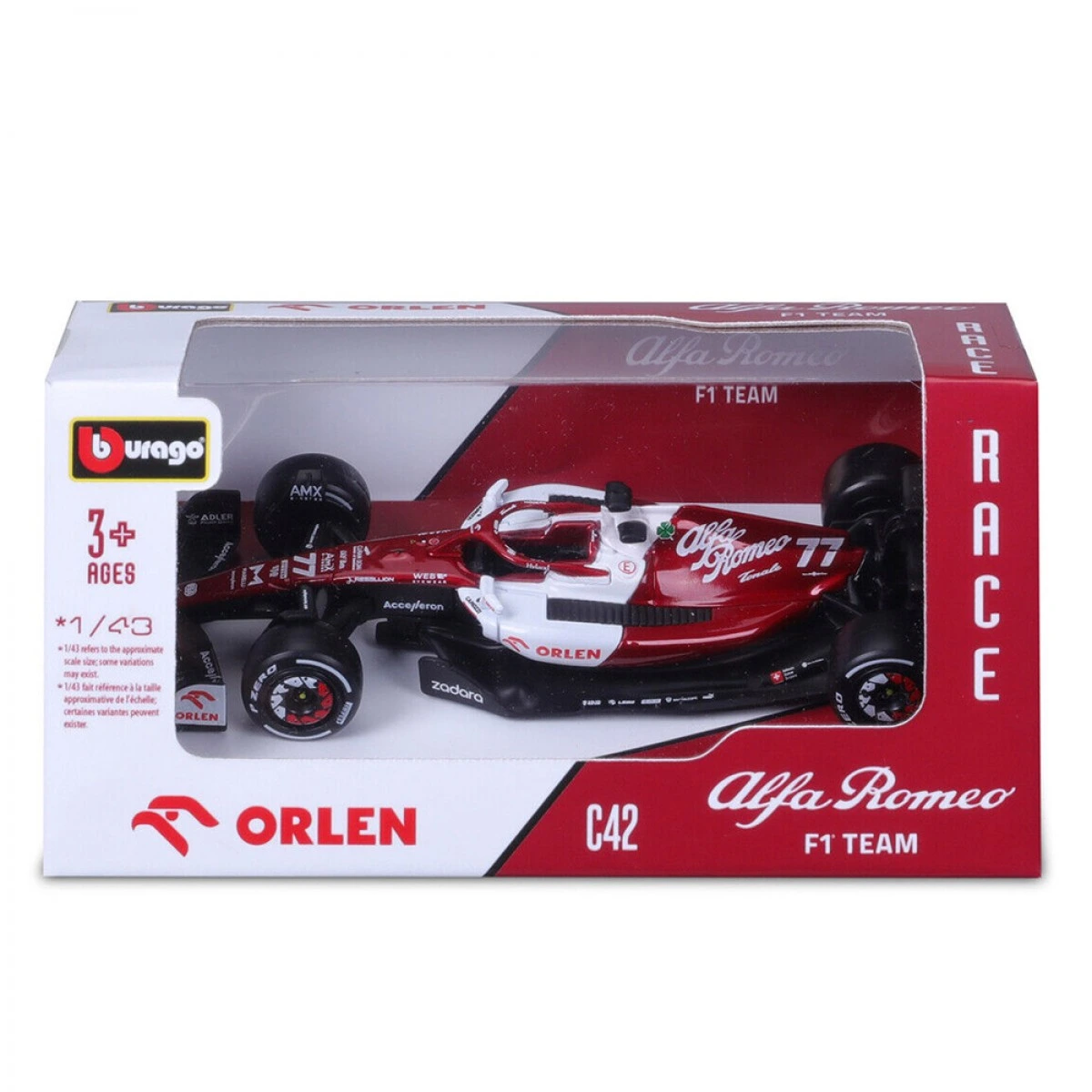 BURAGO 1/43 ALFA ROMEO F1 TEAM ORLEN C42 (2022) NO38167-38067