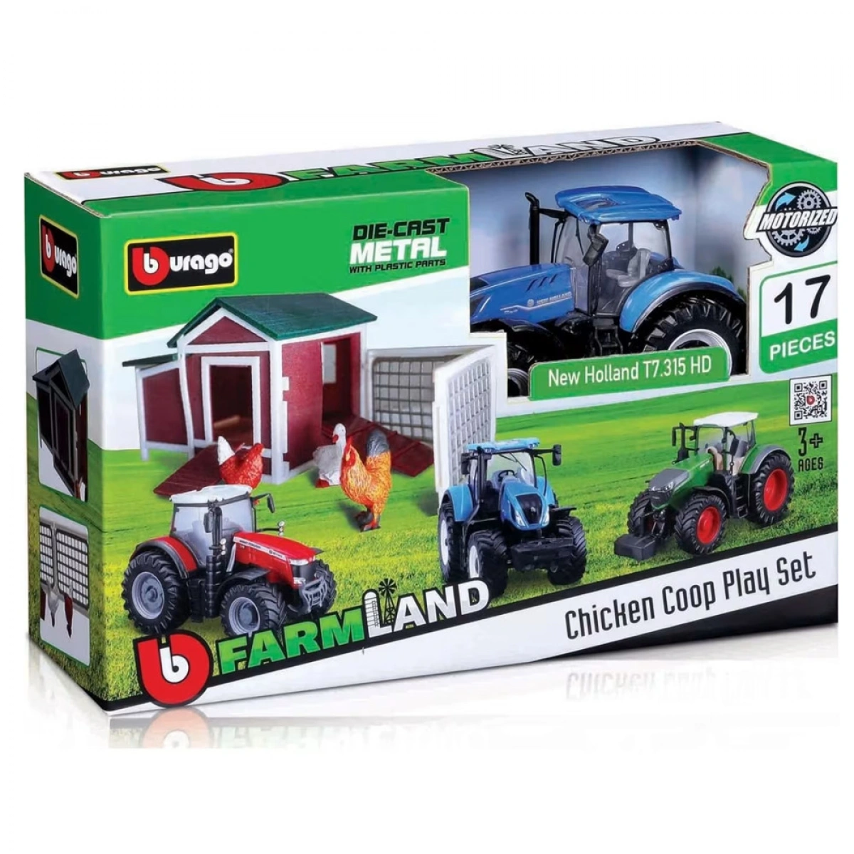 BURAGO FARMLAND CHICKEN COOP WITH 1 TRACTOR 31681