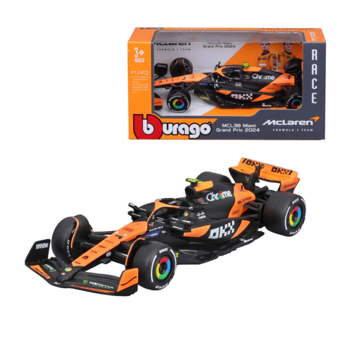BURAGO FORMULA1 - MCL38 MIAMI GRAND PRIX 2024: 81 OSCAR PIASTRI & 4 LANDO NORRIS 60039