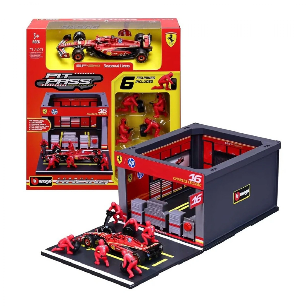 BURAGO 1/43 F1 PIT PASS-FERRARI (16) CHARLES 36862