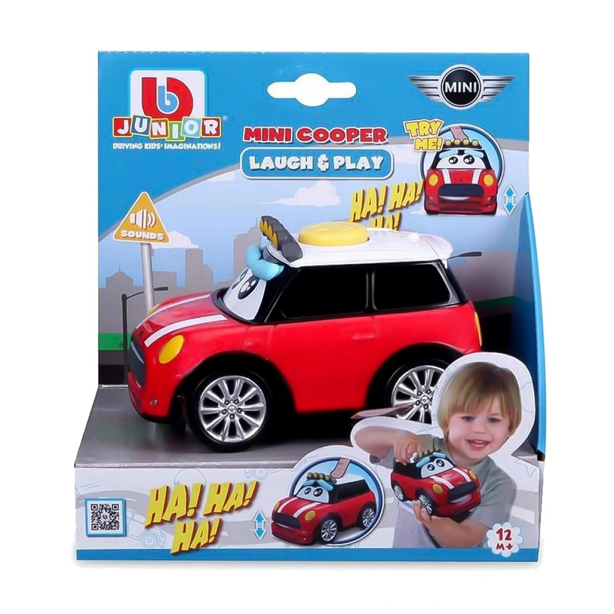Bburago B16-81205 BB Junior Mini Cooper – Lustiges Spielzeugauto Für Kinder, Gelb, Aus Kunststoff