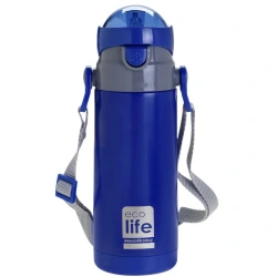 ECO LIFE ΜΕΤΑΛΛΙΚΟΣ ΘΕΡΜΟΣ ΠΑΙΔΙΚΟ 400ML NAVY BLUE  33-ΒΟ-2989