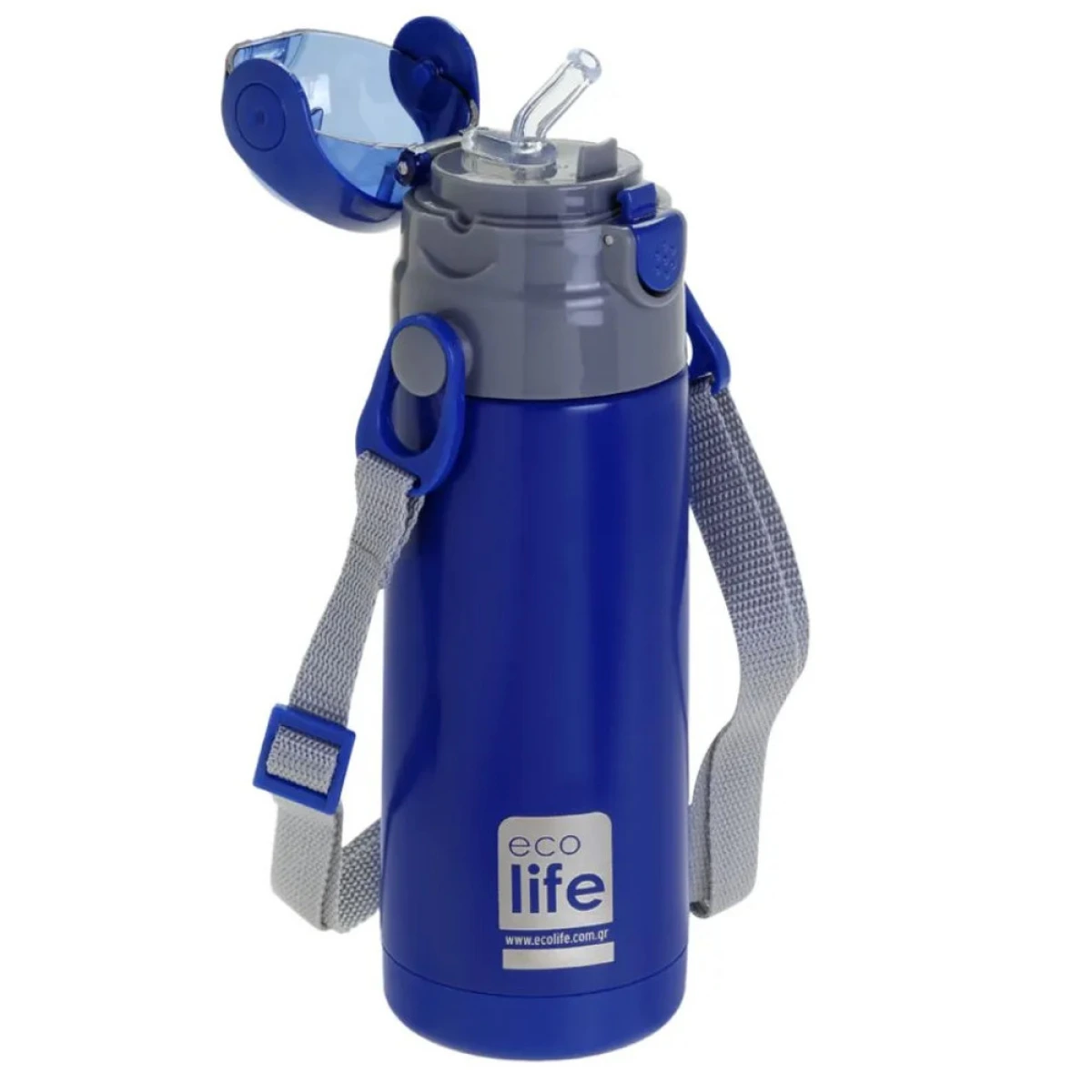 ECO LIFE ΜΕΤΑΛΛΙΚΟΣ ΘΕΡΜΟΣ ΠΑΙΔΙΚΟ 400ML NAVY BLUE  33-ΒΟ-2989