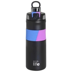 ECO LIFE BLACK THERMOS 500ML WITH SILICON GRIP 4200
