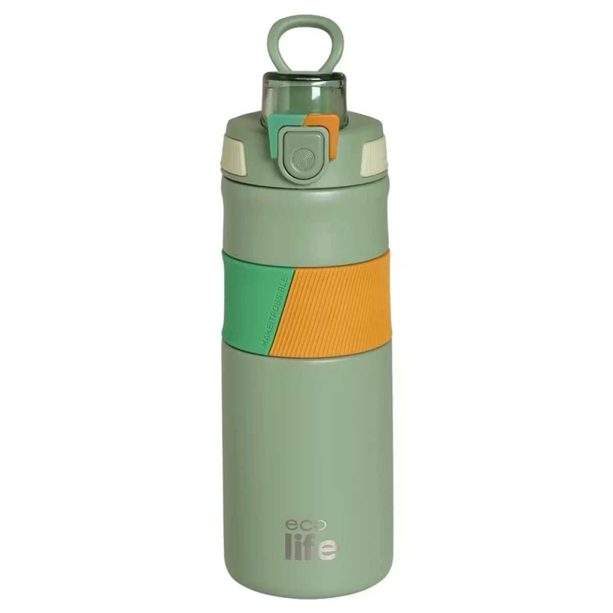 ECO LIFE GREEN THERMOS 500ML WITH SILICON GRIP NO 4201