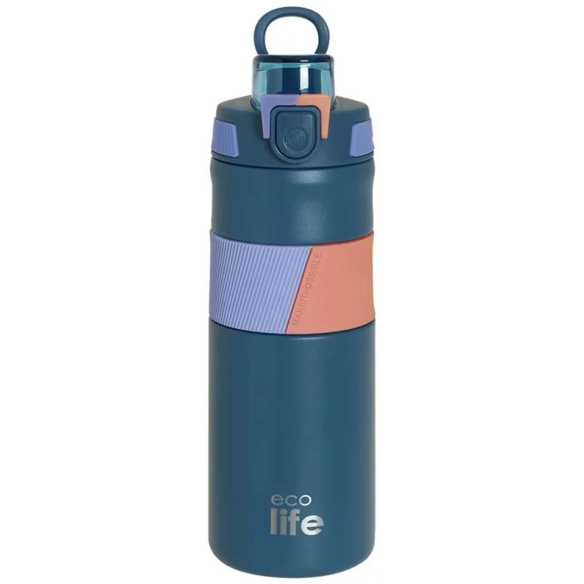 ECO LIFE BLUE THERMOS 500ML WITH SILICON GRIP 4202