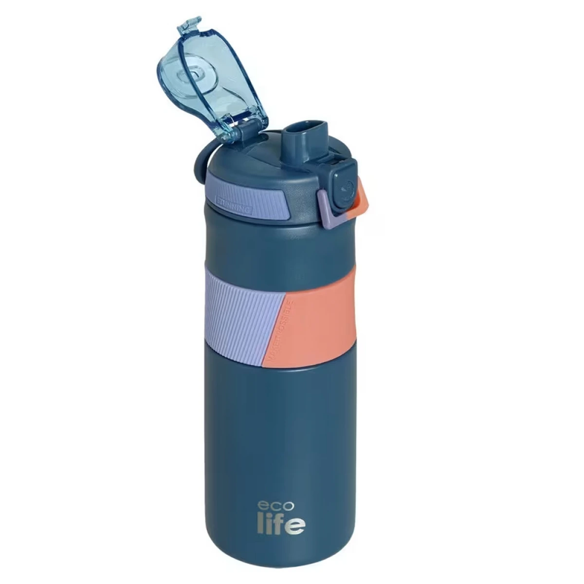 ECO LIFE BLUE THERMOS 500ML WITH SILICON GRIP 4202