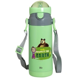 ECO LIFE ΜΕΤΑΛΛΙΚΟΣ ΠΑΙΔΙΚΟΣ ΘΕΡΜΟΣ MASHA - RESPECT THE EARTH (400ML) 2121