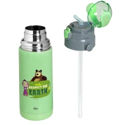 ECO LIFE ΜΕΤΑΛΛΙΚΟΣ ΠΑΙΔΙΚΟΣ ΘΕΡΜΟΣ MASHA - RESPECT THE EARTH (400ML) 2121