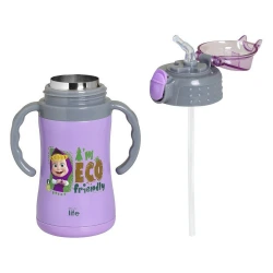 ECO LIFE ΜΕΤΑΛΛΙΚΟΣ ΠΑΙΔΙΚΟΣ ΘΕΡΜΟΣ MASHA - ECO FRIENDLY (300ML) LILAC 33-BO-2122