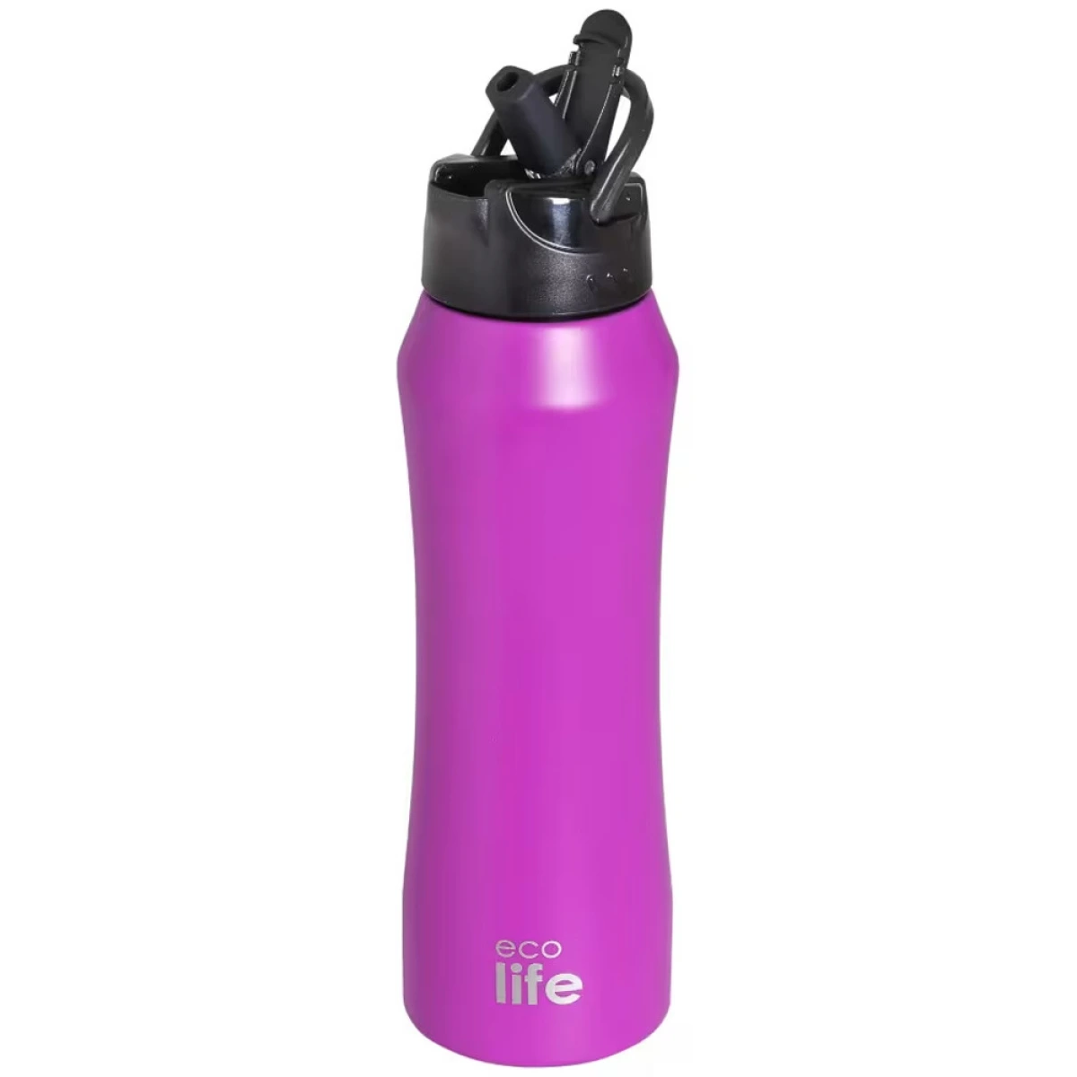 ECO LIFE ΜΕΤΑΛΛΙΚΟ ΘΕΡΜΟΣ (550ML) ΦΟΥΞΙΑ ΜΕ ΚΑΛΑΜΑΚΙ 3060
