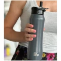 ECO LIFE ΜΕΤΑΛΛΙΚΟ ΘΕΡΜΟΣ (550ML) ΓΚΡΙ ΜΕ ΚΑΛΑΜΑΚΙ 3061
