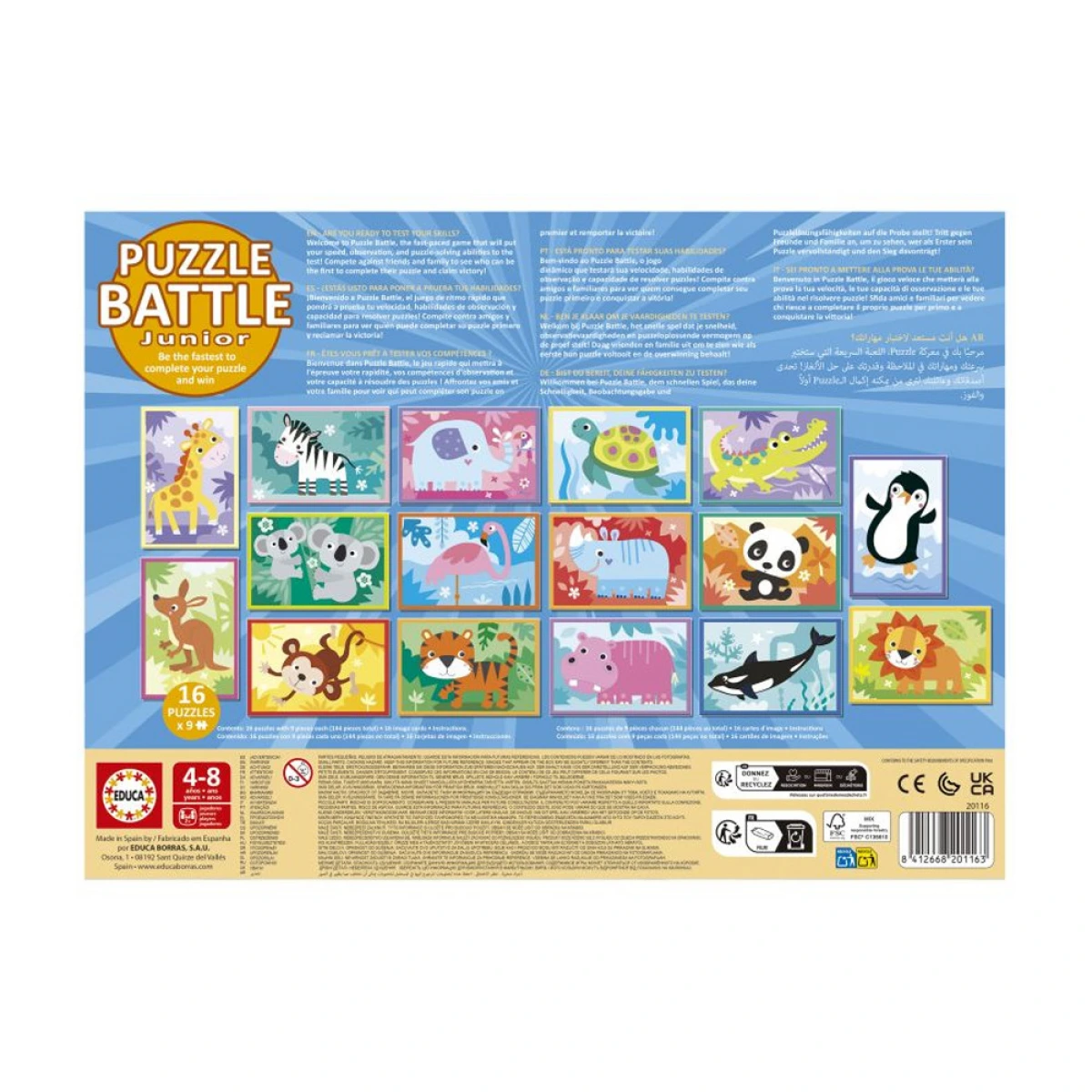 EDUCA ΕΠΙΤΡΑΠΕΖΙΟ PUZZLE BATTLE ANIMALS 20116