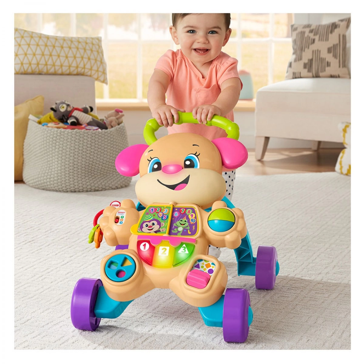 FISHER PRICE ΣΤΡΑΤΑ ΣΚΥΛΑΚΙ SMART STAGES ΡΟΖ  FTC68