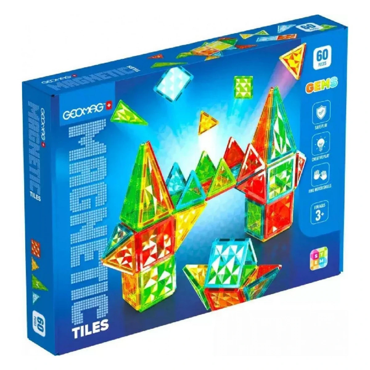 GEOMAG MAGNETIC TILES GEMS 60 PCS 0300