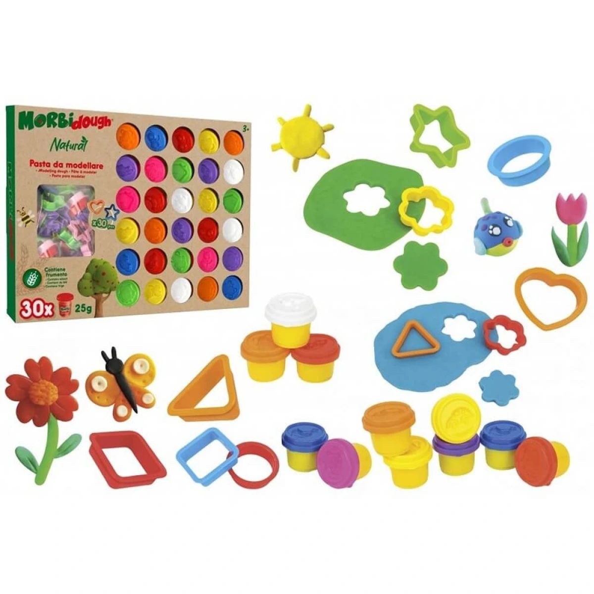GLOBO PLASTICINE WITH MOLDS 30PCS X25GR 42479