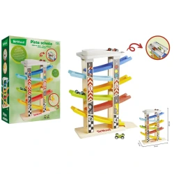 GLOBO TRACK WITH CARS WOODEN 43325