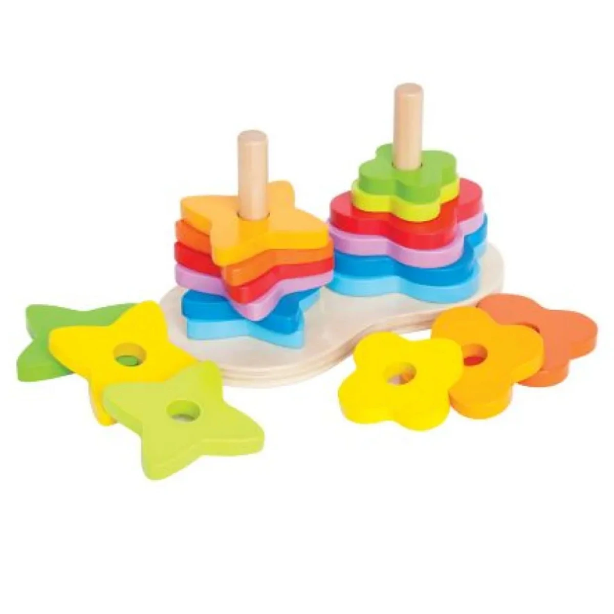HAPE EARLY EXPLORER ΞΥΛ.ΠΥΡΑΜΙΔΑ RAINBOW STACKER E0406