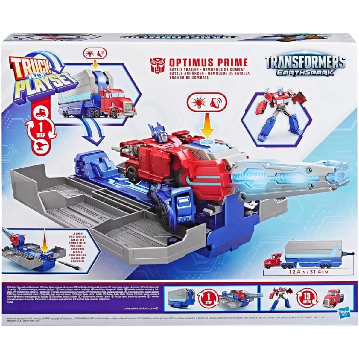 HASBRO TRANSFORMERS EARTHSPARK OPTIMUS PRIME BATTLE TRAILER PLAYSET G0750
