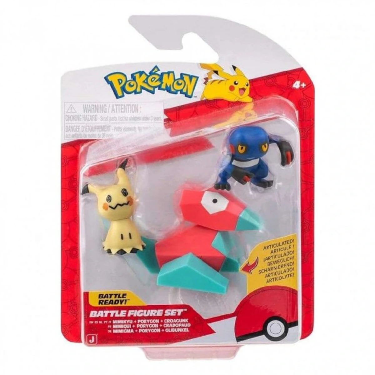 JAZWARES POKEMON - ΦΙΓΟΥΡΕΣ 3ΤΕΜ. W26 - MIMIKYU, PORYGON & CROAGUNK 95155-PKW4091