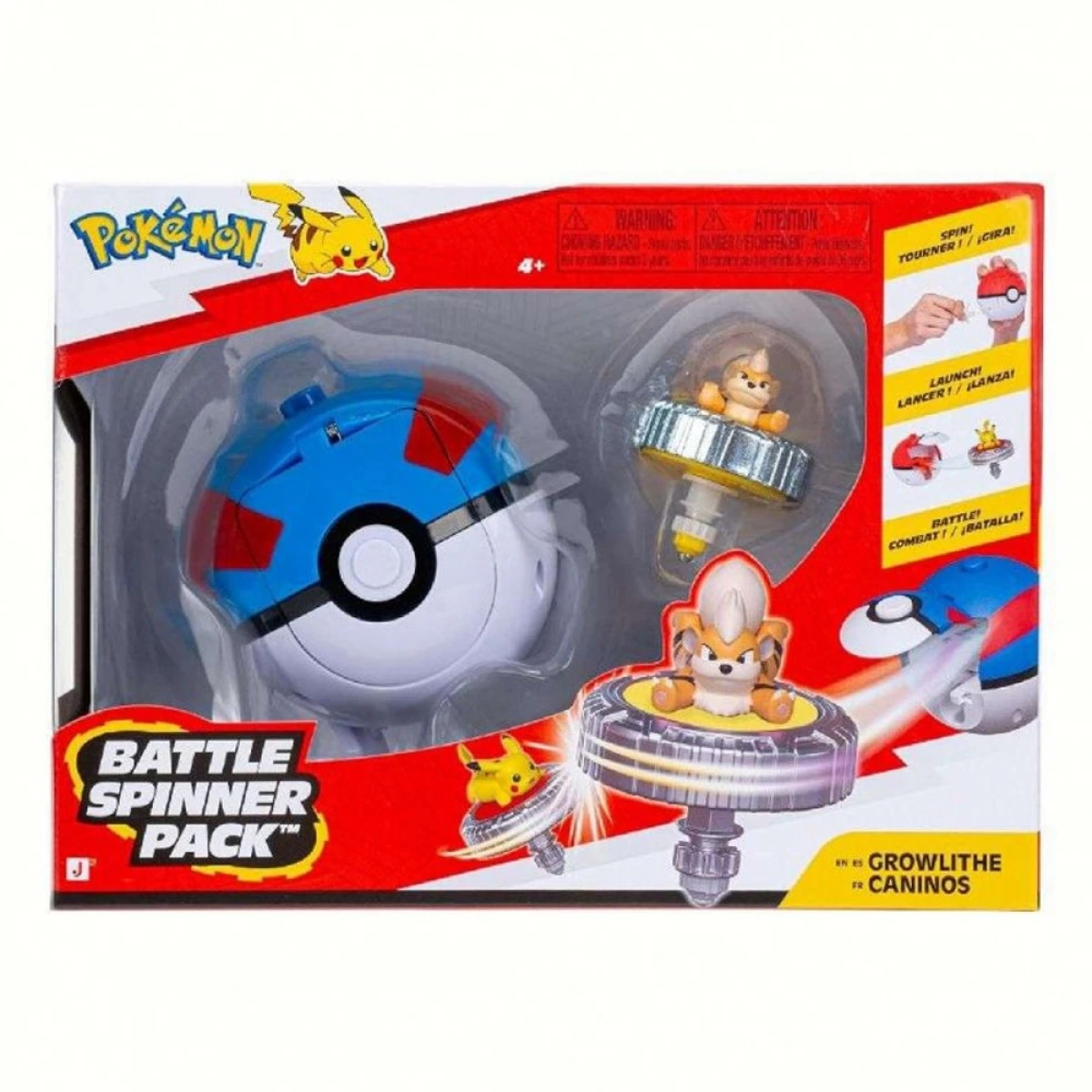 JAZWARES BATTLE SPINNER GROWLITHE & POKEBALL ΕΚΤΟΞΕΥΤΗΣ JW004397/PKW4937