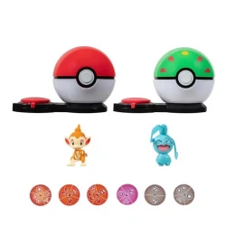 JAZWARES POKEMON-ΠΑΙΧΝΙΔΙ ΜΑΧΗΣ 2ΤΕΜ.W3 CHIMCHAR+POKE BALL/WYNAUT+FRIEND BALL PKW3166