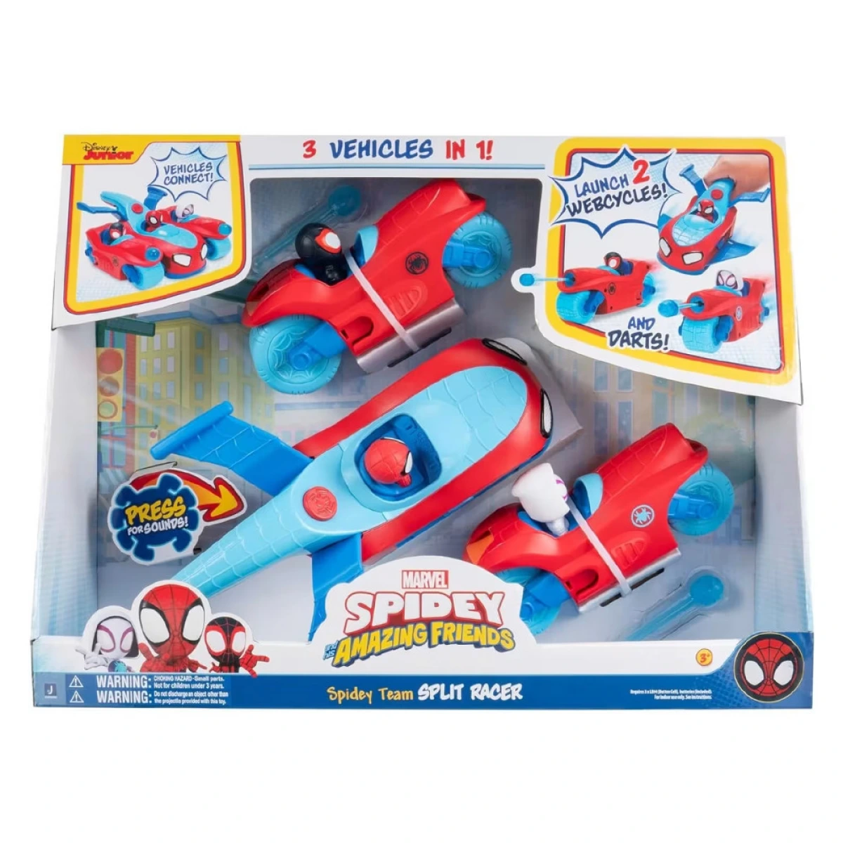 JAZWARES SPIDEY -ΟΧΗΜΑ 3 ΣΕ 1 ΟΜΑΔΑ ΑΓΩΝΩΝ 22CM JWS000346