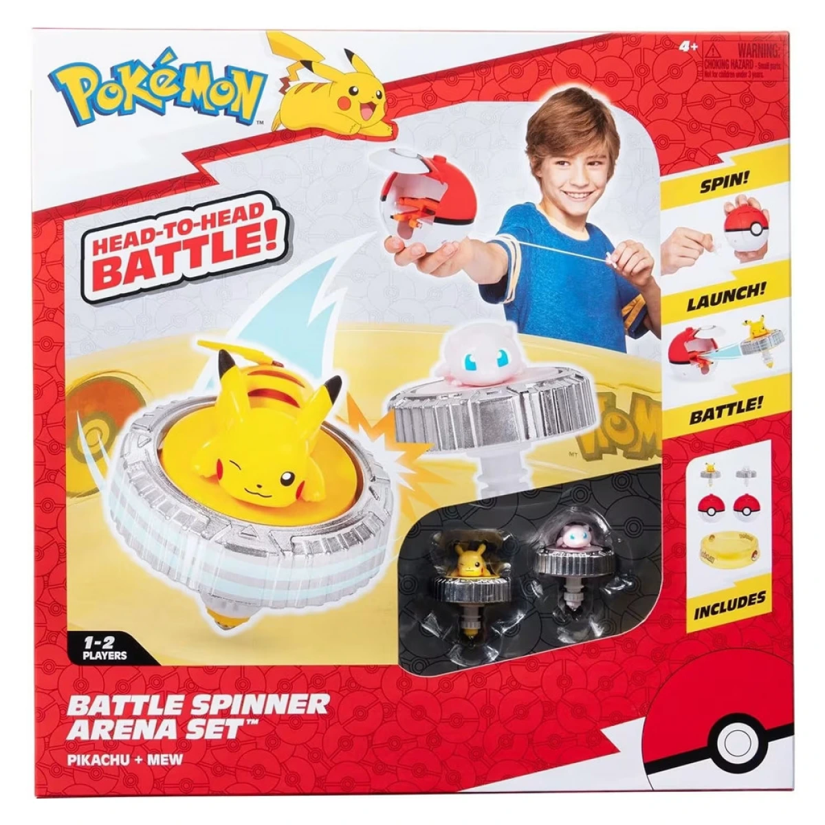 JAZWARES POKEMON -BATTLE SPINNER 2 ΤΕΜ. ΜΕ ΦΙΓΟΥΡΑ ΚΑΙ ΑΡΕΝΑ JW004402