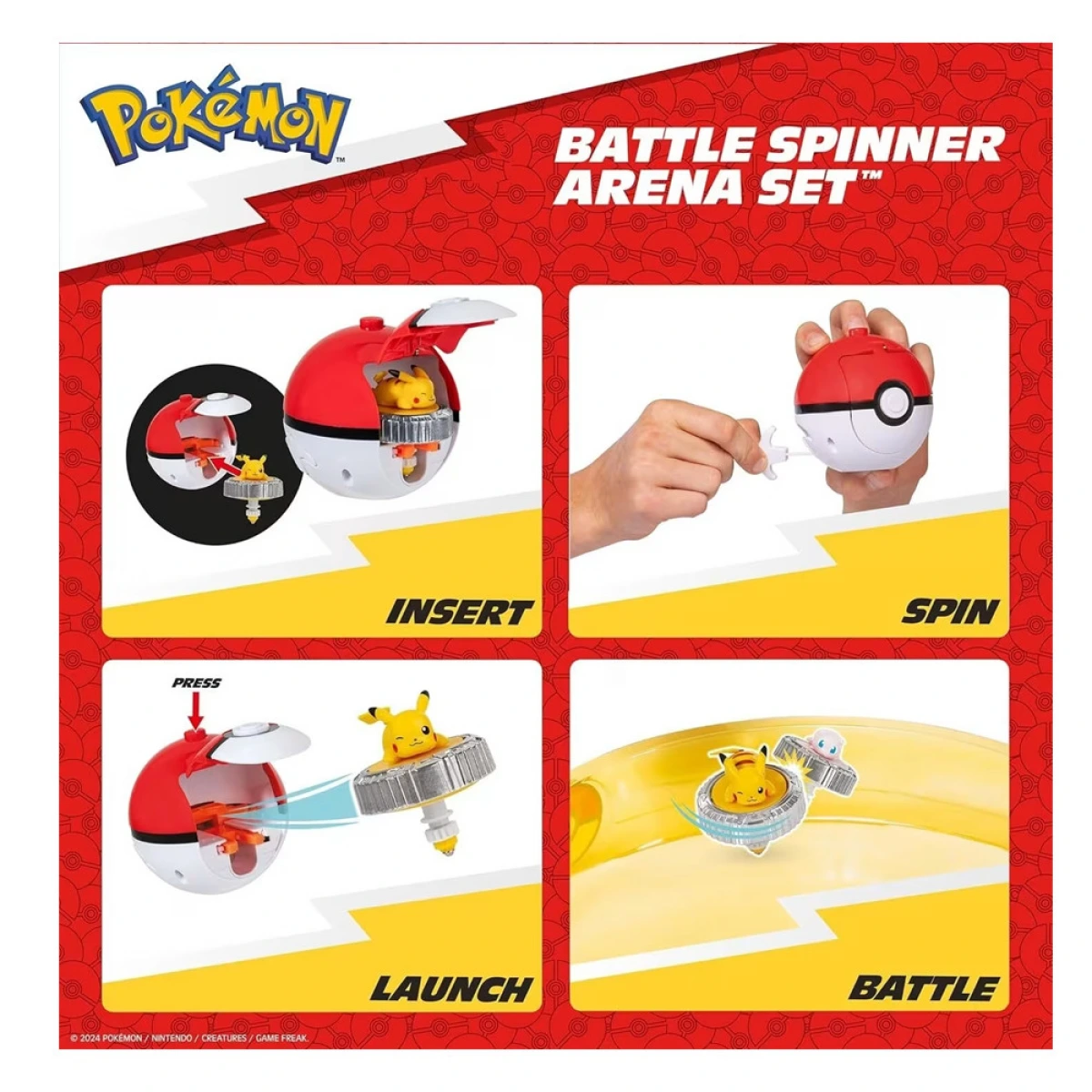 JAZWARES POKEMON -BATTLE SPINNER 2 ΤΕΜ. ΜΕ ΦΙΓΟΥΡΑ ΚΑΙ ΑΡΕΝΑ JW004402