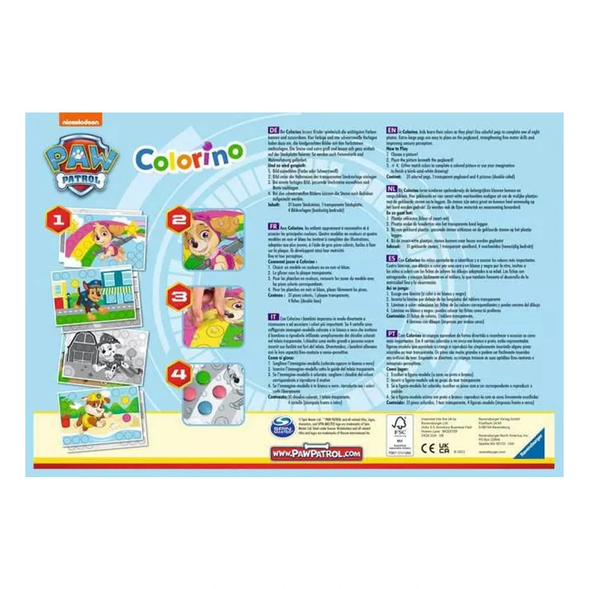 RAVENSBURGER ΕΠΙΤΡΑΠΕΖΙΟ COLORINO PAW PATROL 20906