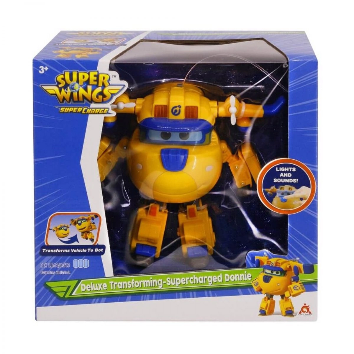 JUST TOYS SUPER WINGS SUPERCHARGED DELUXE TRANSFORMING DONNIE EU740432