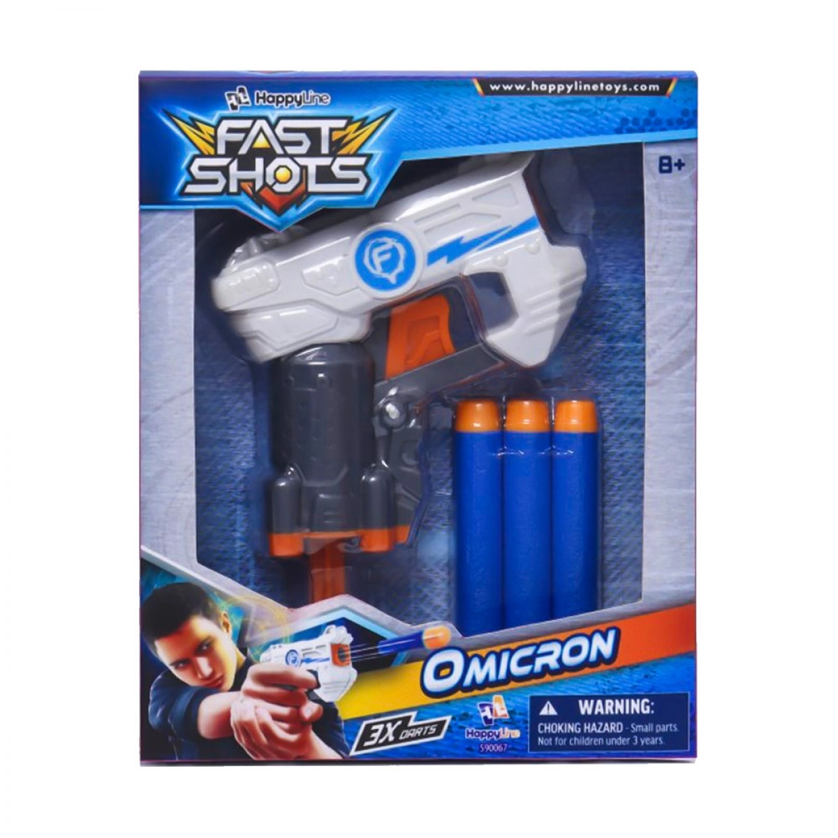 JUST TOYS FAST SHOTS OMICRON WITH 3 FOAM DARTS 590067