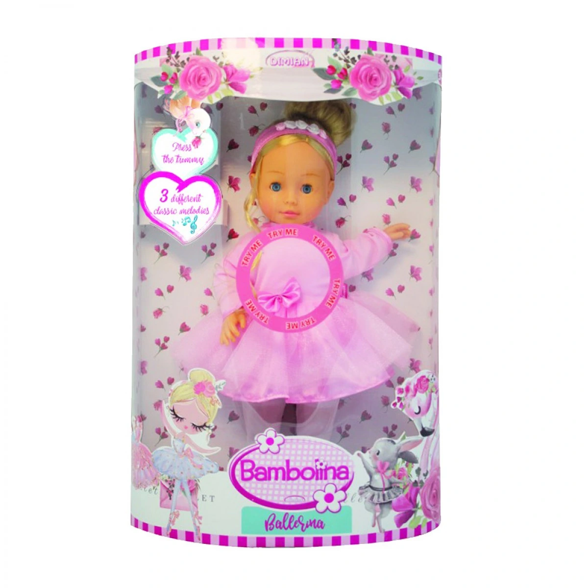JUST TOYS ΚΟΥΚΛΑ MOLLY ΜΠΑΛΑΡΙΝΑ ΜΕ 3 ΜΕΛΩΔΙΕΣ BD1215