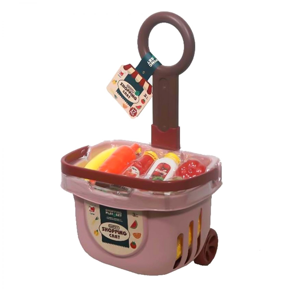 KIDER TOYS ΚΑΛΑΘΙ ΤΡΟΛΕΥ ΜΕ ΤΡΟΦΗΜΑ ΡΟΖ 9934