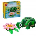 LEGO TURTLE WITH A WATER LILY FLOWER 31377