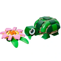 LEGO TURTLE WITH A WATER LILY FLOWER 31377