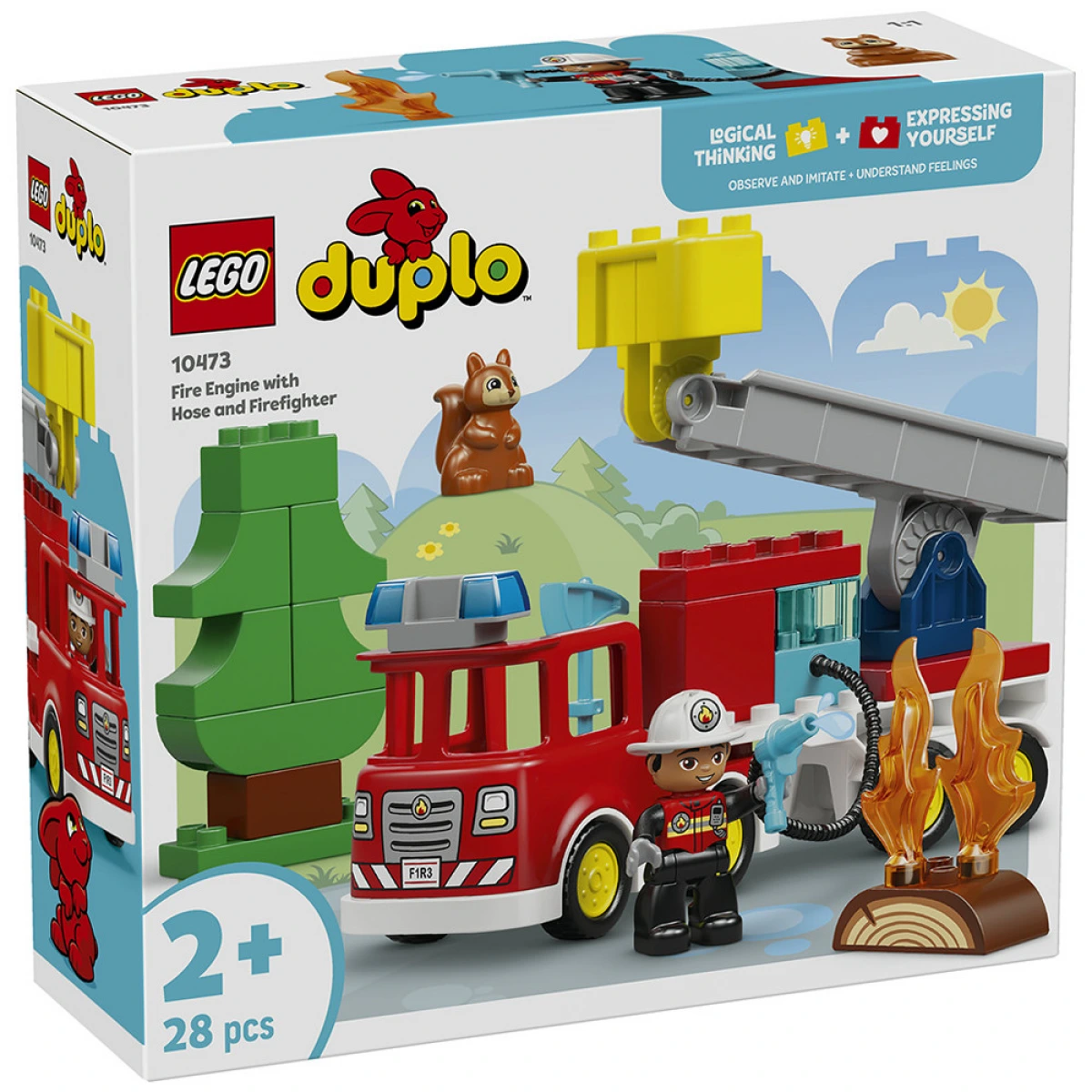 LEGO FIRE TRUCK WITH HOSE AND FIREFIGHTER 10473