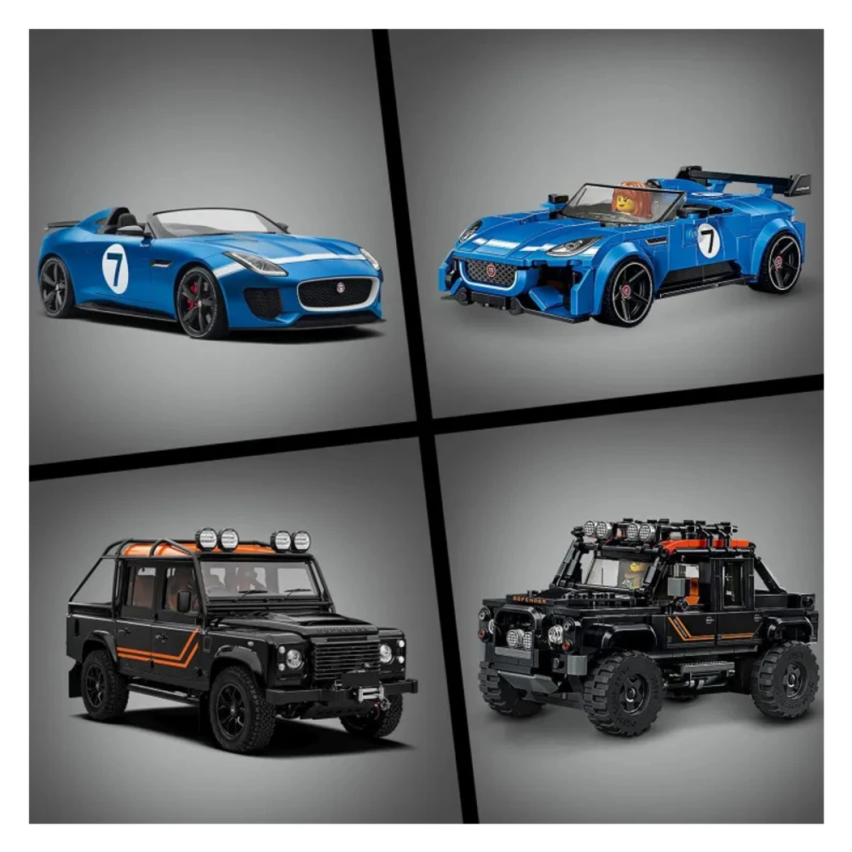 LEGO JAGUAR F-TYPE PROJECT 7 & LAND ROVER DEFENDER CLASSIC 77264