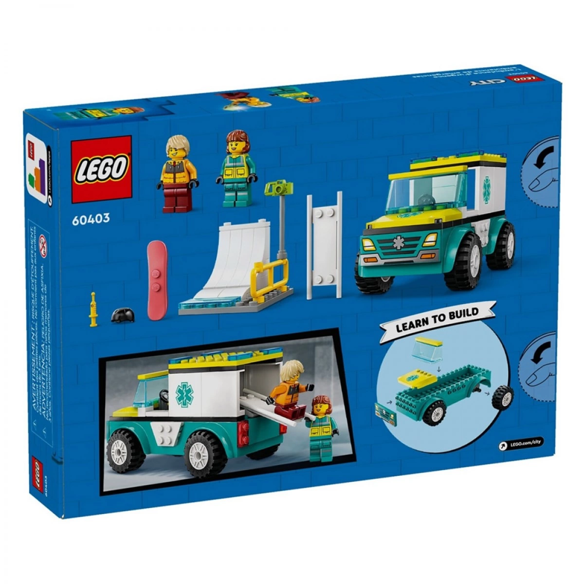 LEGO EMERGENCY AMBULANCE AND SNOWBOARDER 60403