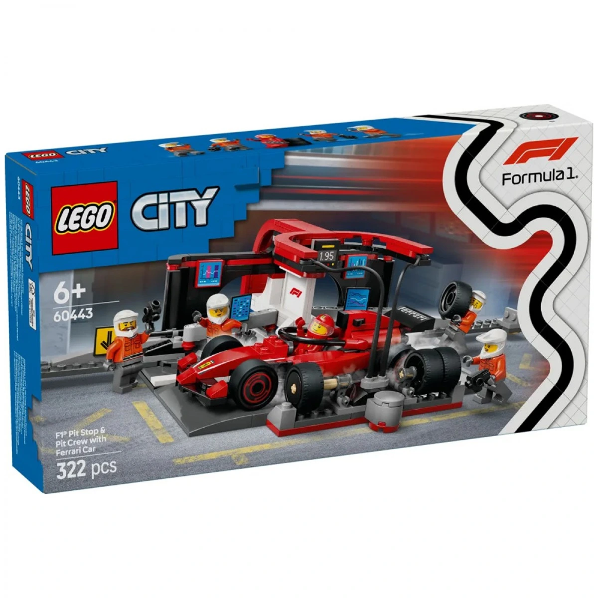 LEGO F1 PIT STOP & PIT CREW WITH FERRARI CAR 60443