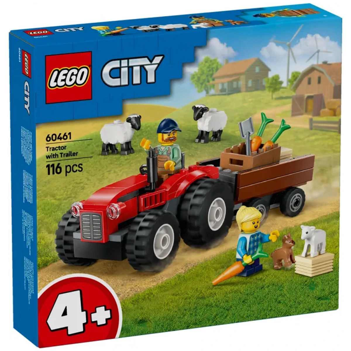 LEGO RED FARM TRACTOR WITH TRAILER & SHEEP 60461