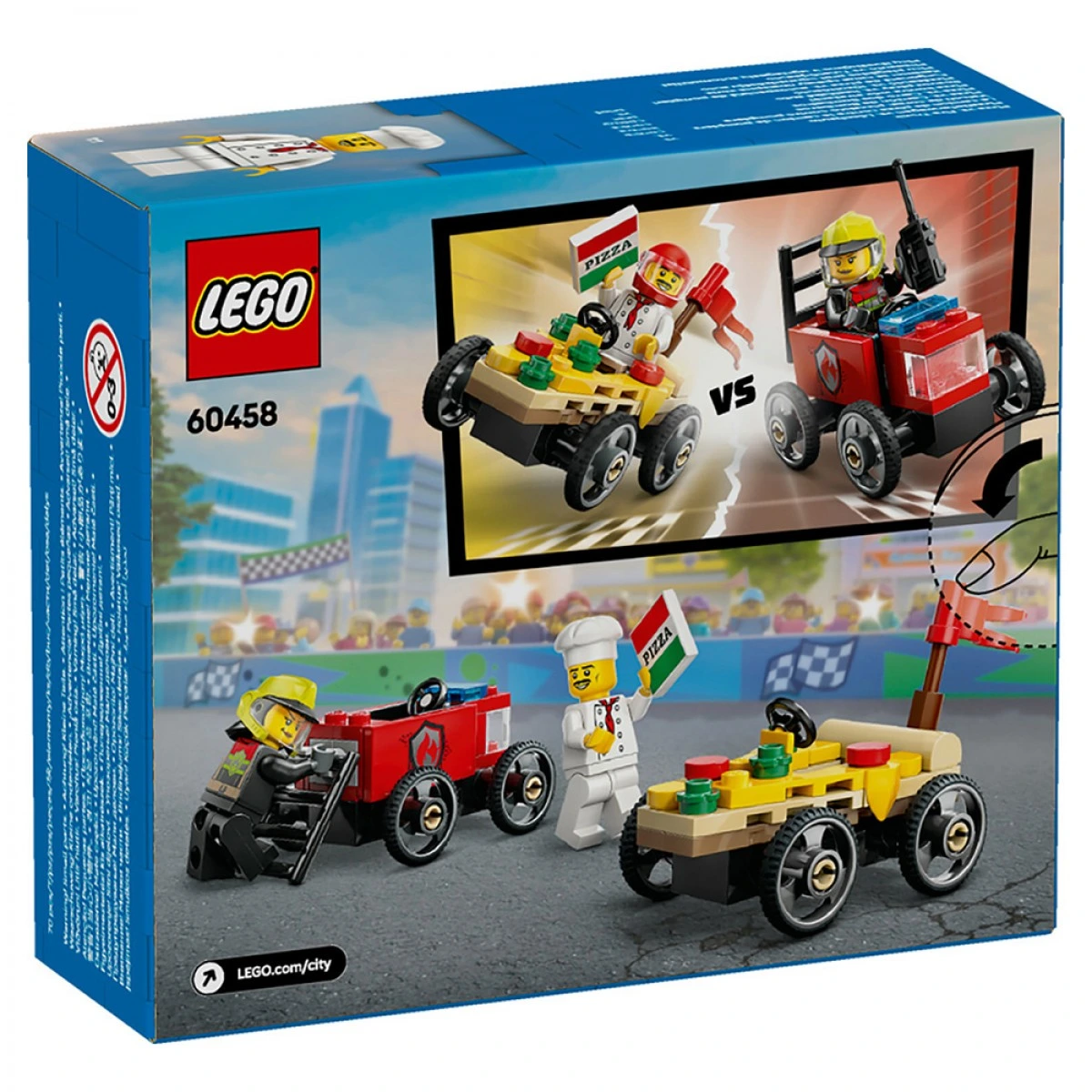 Lego-LEGO PIZZA VS FIRE TRUCK RACE CAR PACK 60458(60458) | lampridis.gr