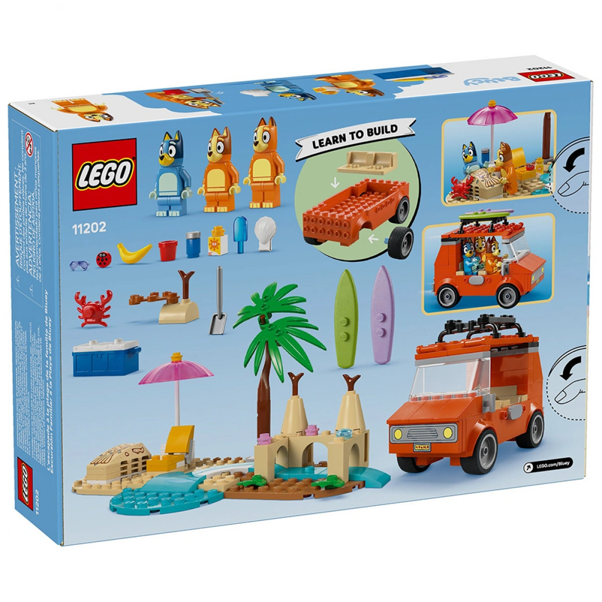 LEGO BLUEY`S BEACH & FAMILY CAR TRIP 11202